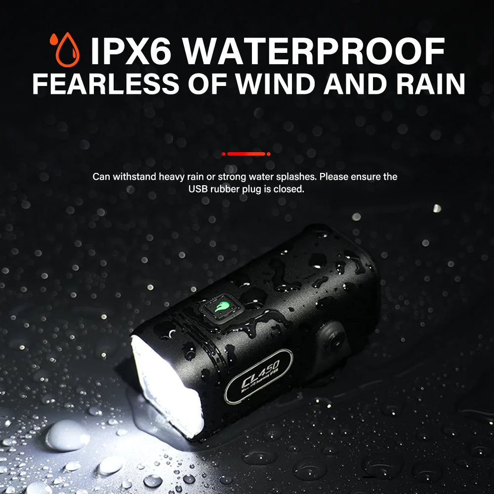 450LM Bike Light Commuting Mini Bicycle Lights LED Cycling Front Lamp IPX6 Compact Headlight Aluminum MTB Road Flashlight