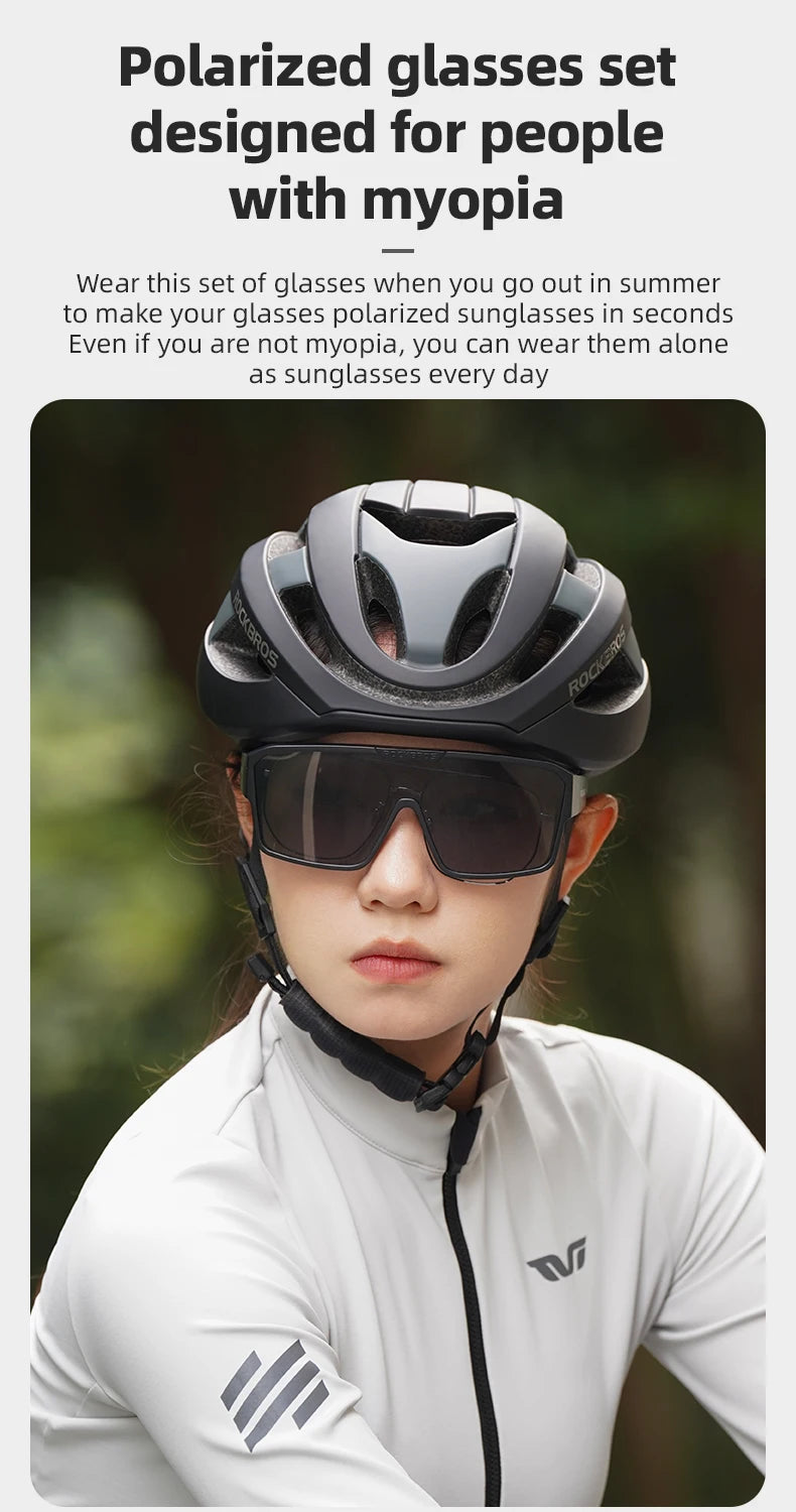 Polarized Cycling Glasses Set for Myopia Glasses UV400 Sun Protection Driving Fishing Hiking Cycling Eyewear Sunglasses