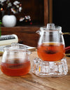 480/650ml Stripe Clear Glass Teapot With Tea Strainer Infuser Heat-resistant Kettle Kung Fu Flower Puer Oolong Pot Teaweare