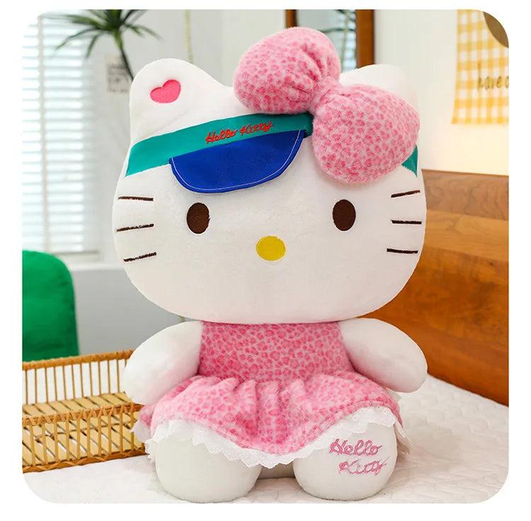 Sanrio 60cm Kawaii Print Hello Kitty Plush Toy Kt Cat Big Stuffed Doll Cartoon Cute Baby Kids Birthday Gift Room Decor