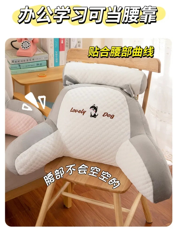 Kawaii Capybara Plush Pillow Cartoon Soft Stuffed Cute Large Backrest Cushion Lumbar Support Pillow Reading Pillow Soft Cushion