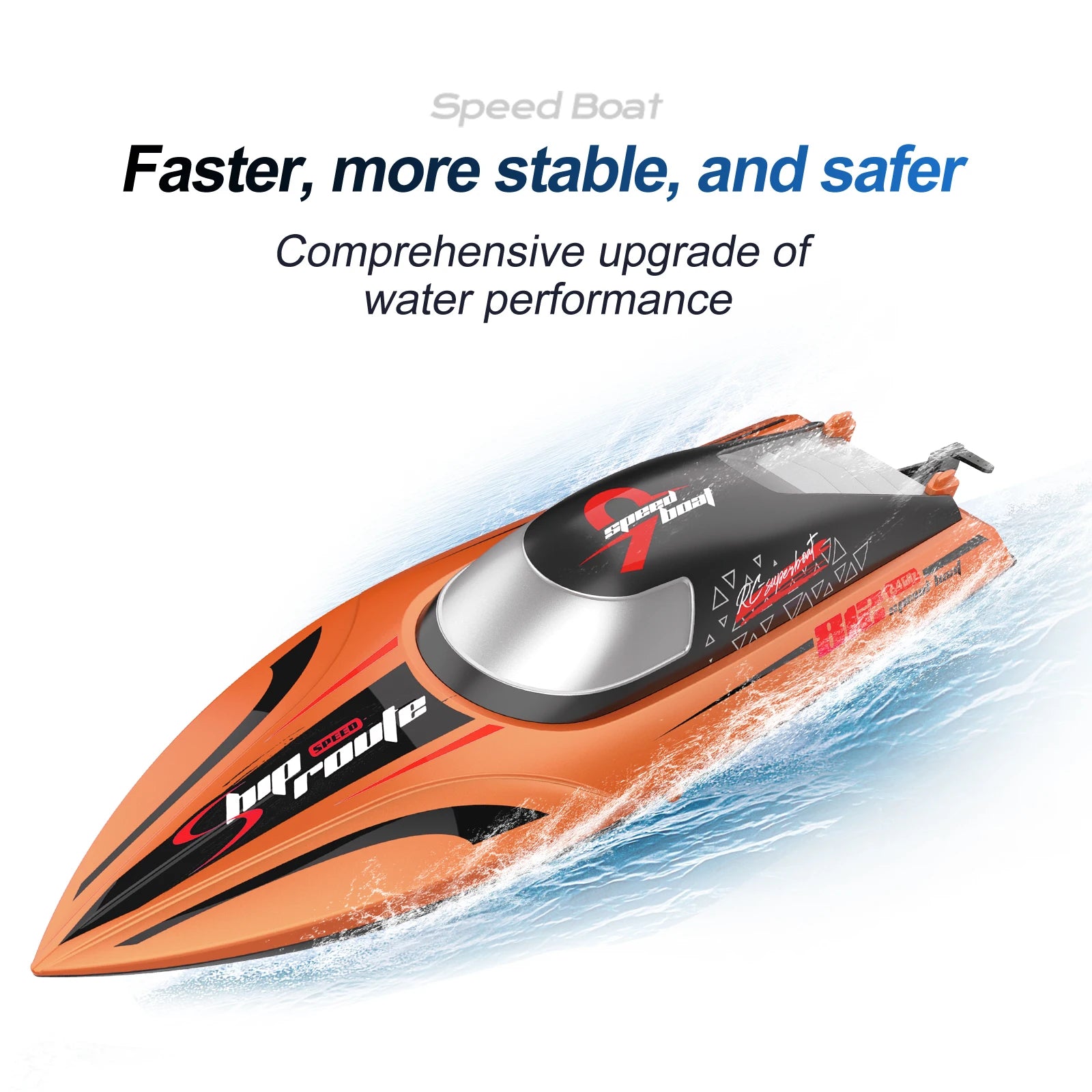 Rc Boat Large 48Cm 40Km/h High-Speed Remote Control Speedboat 2.4G Waterproof Electric Racing Ship Water Toys for Boys
