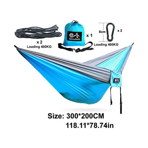 Portable Large Hammock 300x200cm Beach Hanging Bed for Camping Gear outdoor Swings Nylon Parachute Double Person Travel