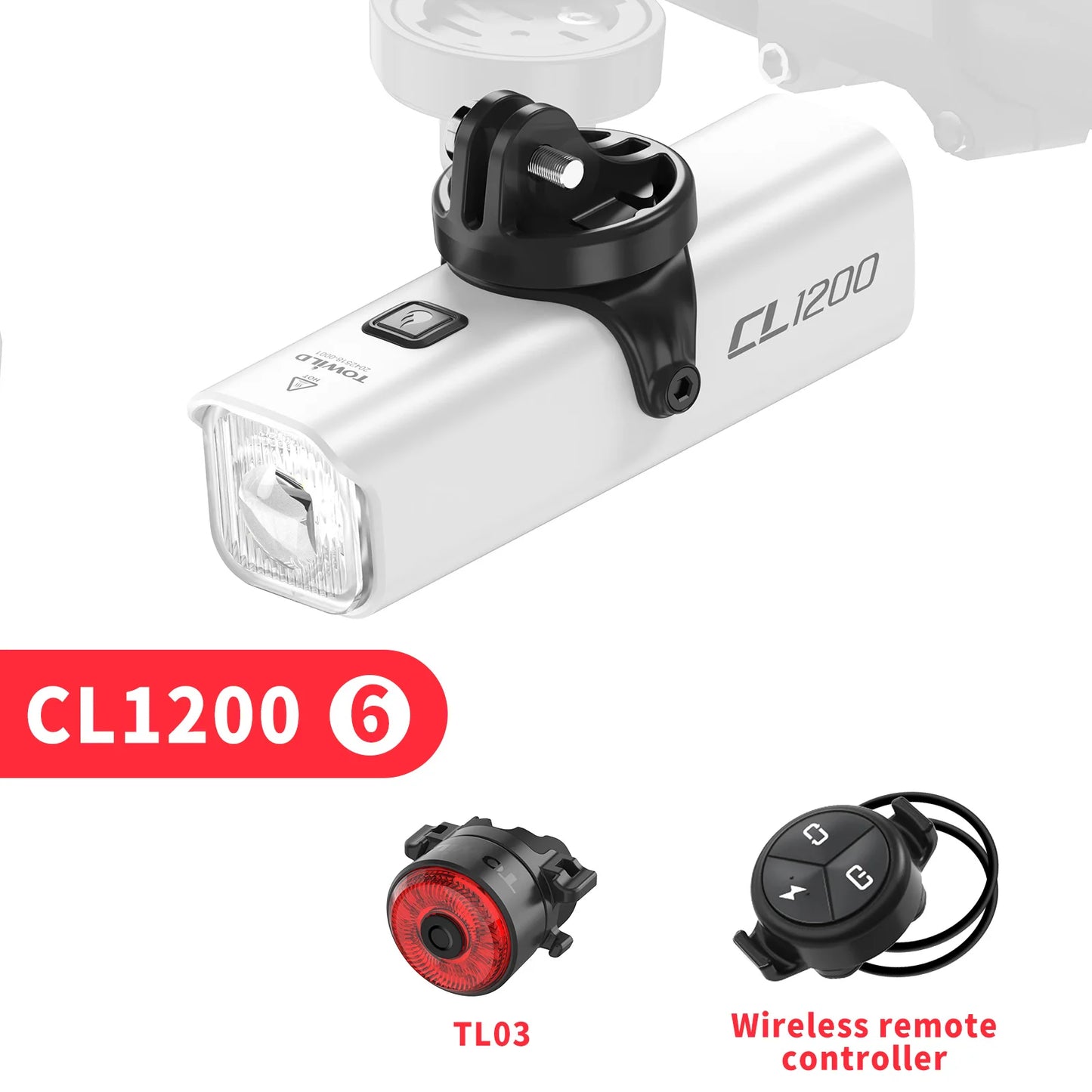 CL1200 Bicycle Light With Cut-off Line Beam 1200LM Rechargeable 5000mAh Led Bike Front Lights IPX6 MTB Cycling Headlights