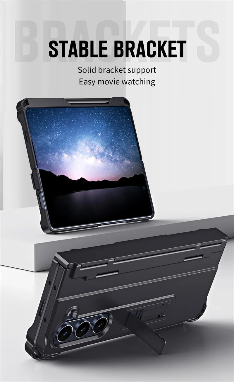 Phone Case With Pen Slot Stylus Hinge bracket Shell Membrane For Samsung Galaxy Z Fold 5 4 3 Case All-Inclusive Z Fold 6 3 Cover