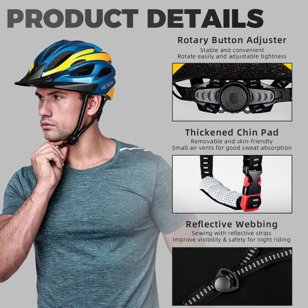 Ultra Light LED Cycling Helmet With Visor For Road And Mountain Bike
