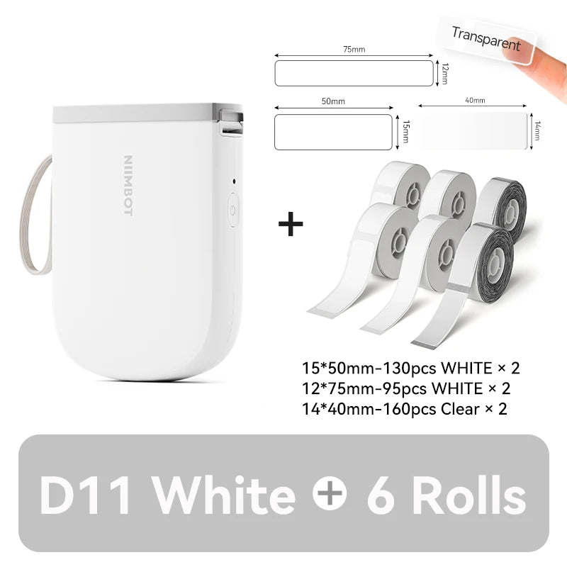 D11 Mini Label Printer 300DPI, Bluetooth Wireless Inkless Sticker Maker, Portable Label Machine for Name Tags, Kitchen & Home