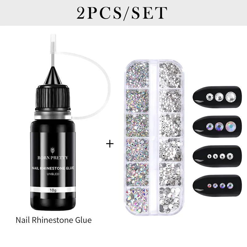 10g Nail Rhinestone Adhesive Glue For Stick The Drill Transparent Nail Glue Soak Off UV LED Nail Art Gel Varnish