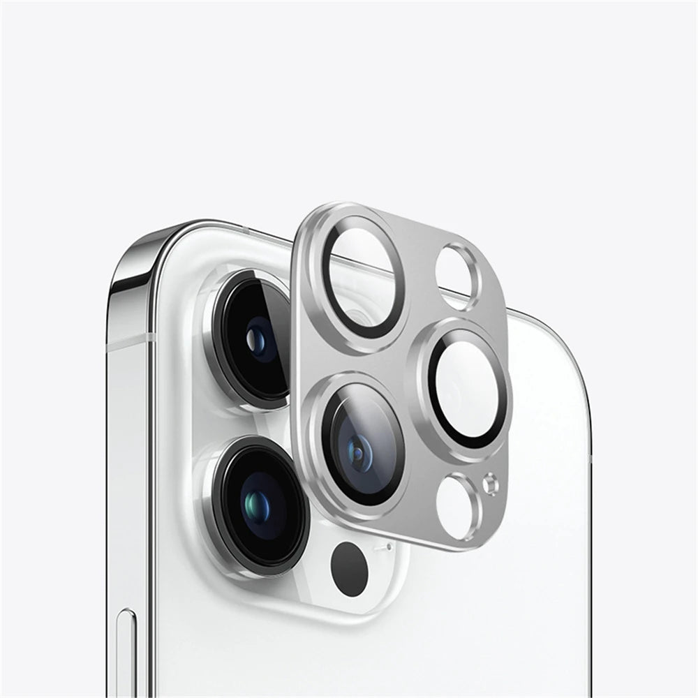 Full Cover Metal Camera Lens Protector on For iPhone 14 Pro Max Plus Tempered Glass For iPhone 11 12 13 Pro Max Mini Metal Film