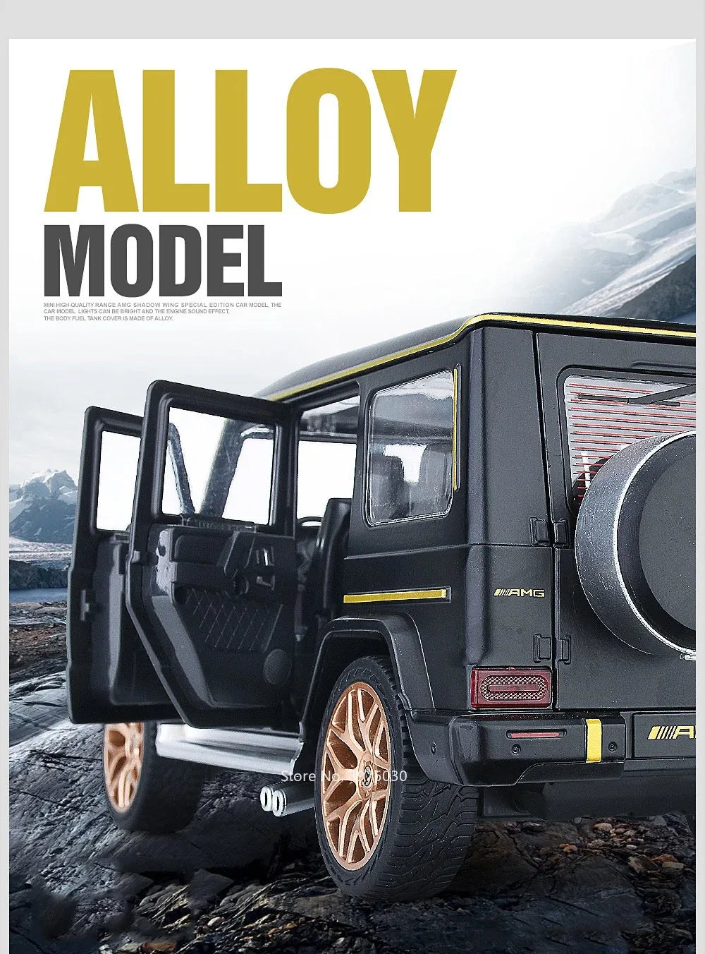 Large Size 1:18 G63 500K Sports Car Model Toy Music Light Doors Opened Alloy Vehicle Models Decorative Ornament Collection