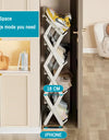 Foldable Shoe Rack Narrow Shoe Organizer Adjustable Shoe Shelf Space Saving Simple Installation-Free Standing Shoe Rack