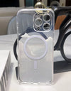 MagSafe Clear Flower Case – Shockproof & Wireless Charging Compatible iPhone Series