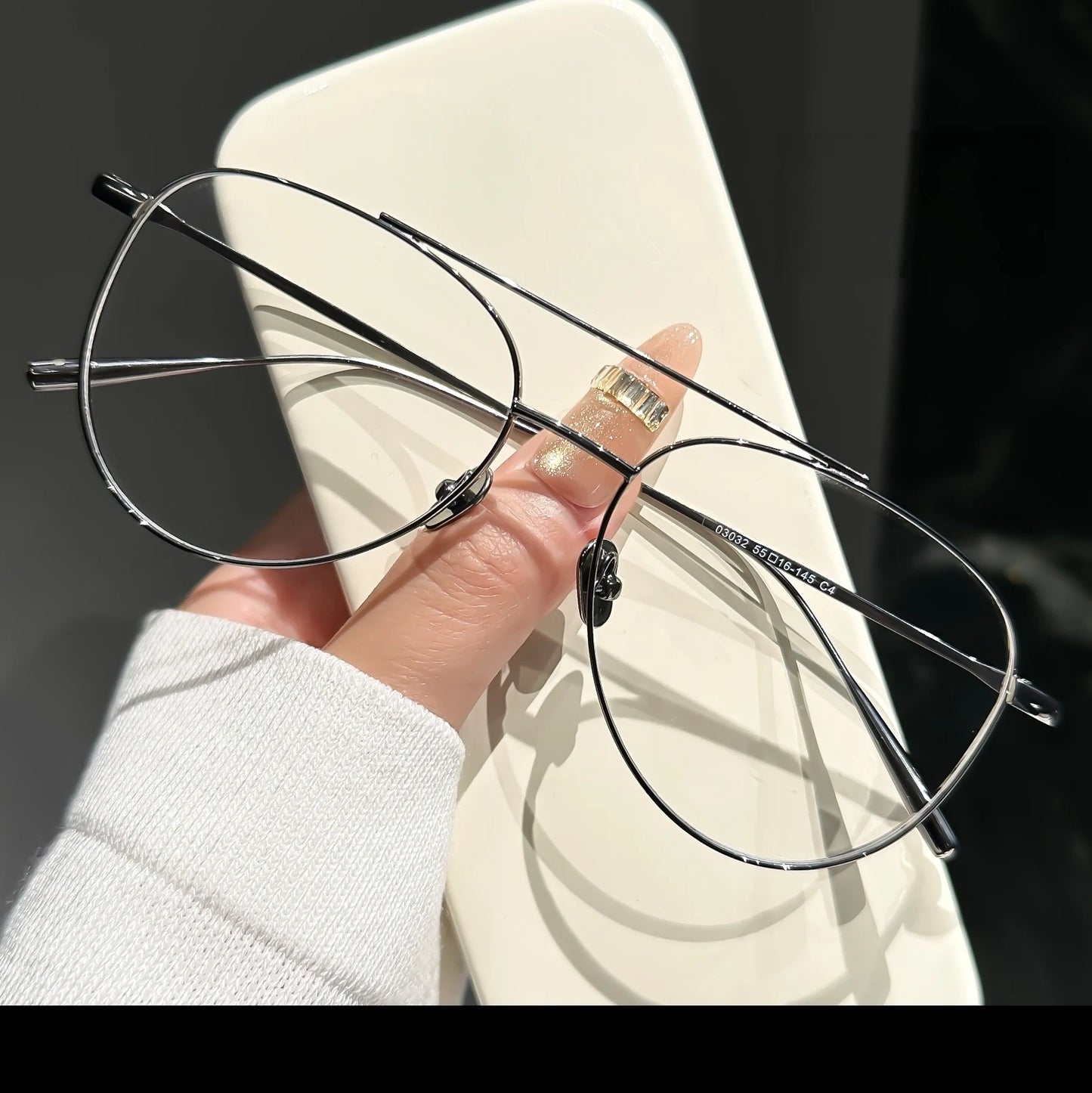 Retro Pilot Double Bridge Lightweight Titanium Eyeglasses Frames