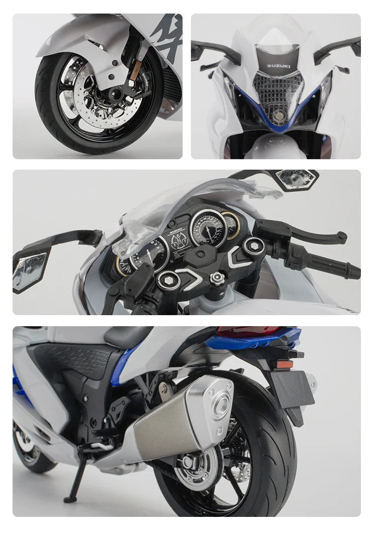 Diecast Suzuki Hayabusa GSX1300R Motorcycle Model 1 to 9 Scale