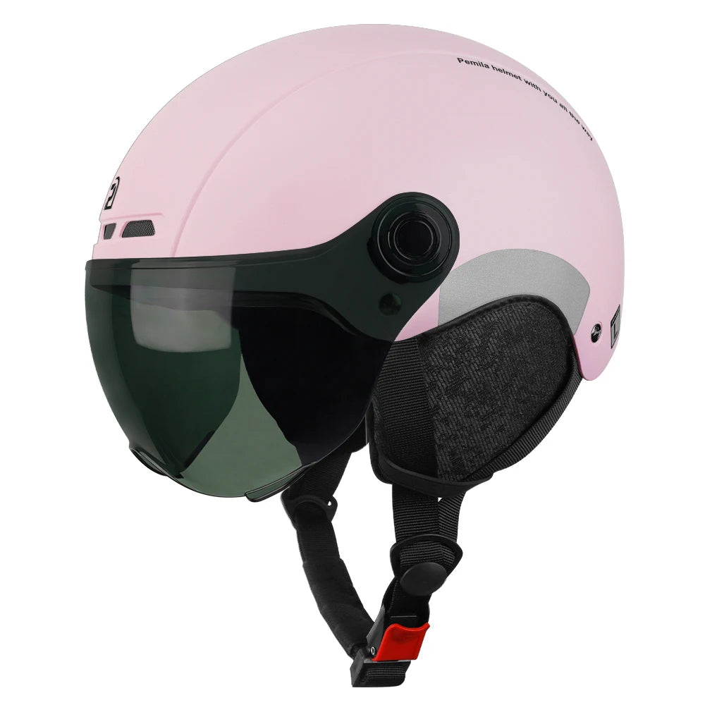 Adult Cycling Helmet With Goggles Ear Protection And Removable Lining