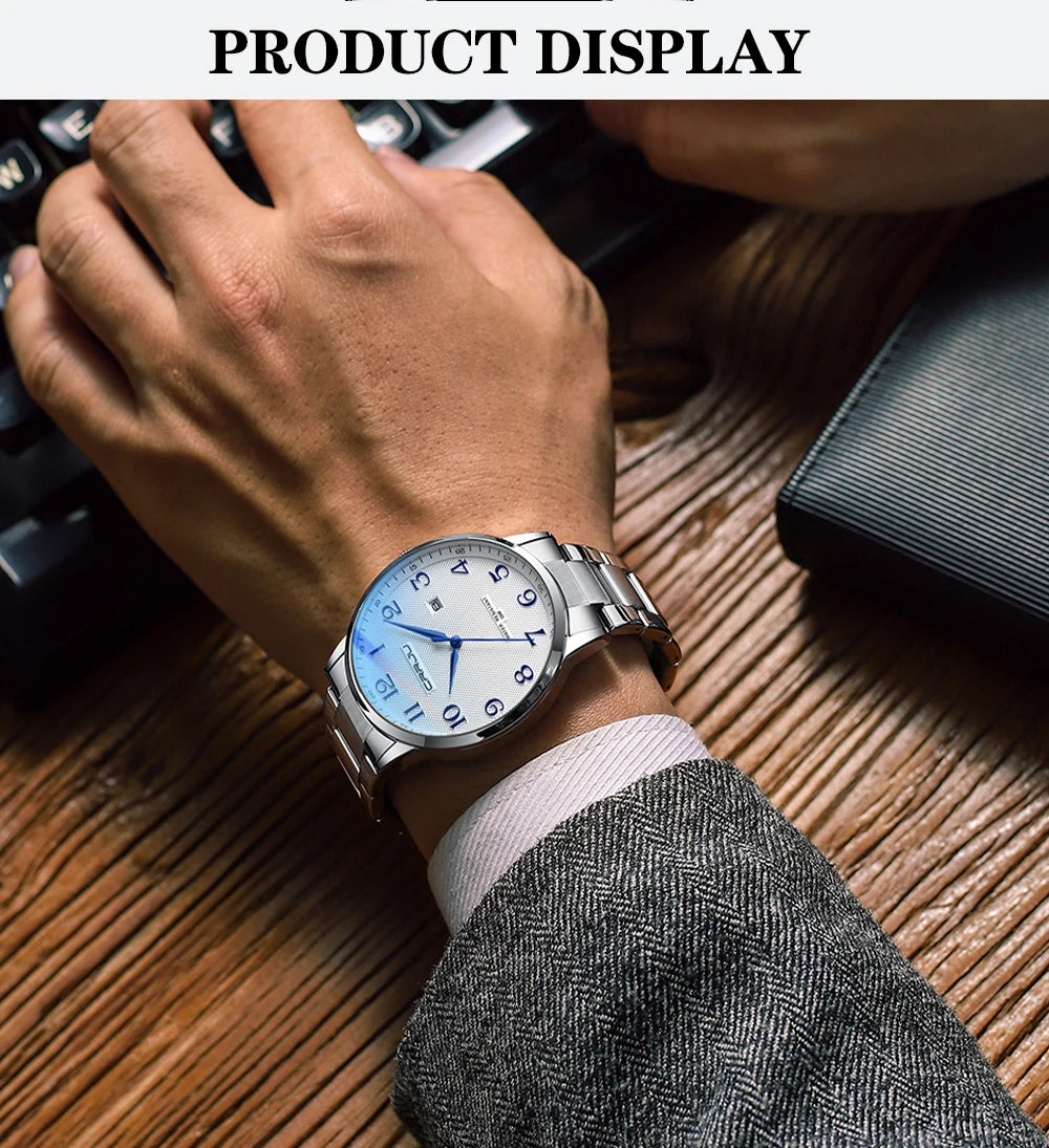 New Fashion Men's Watches Stainless Steel Top Brand Luxury Waterproof Men Quartz Wristwatches Relogio Masculino