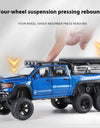 ﻿1:32 Dodge Tyrannosaurus Rex RAM 1500 TRX 6*6 Warlord Alloy Miniature Car Diecast Metal Scale Model Sound ＆ Light Toy Car