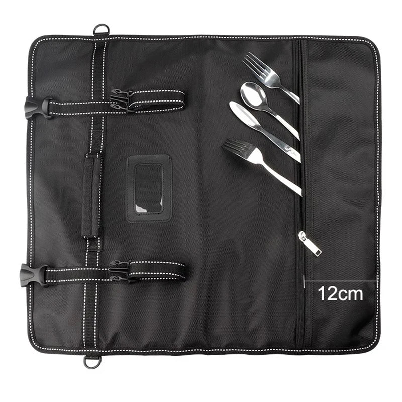 Chef Knife Roll Bag Nylon Cook Kitchen Slicing Santoku Japanese Knife Storage Pocket Portable Picnic Carry Case
