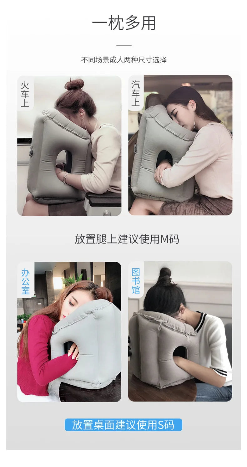 Inflatable Pillow Travel Work Journey Bus Train Airplane Sleeping Neck Pillow Neck Protection Cervical Inflatable Body Pillow