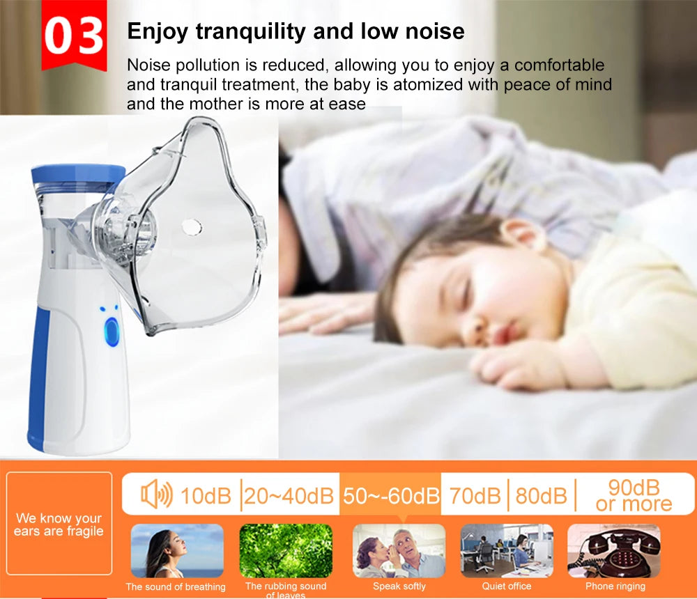 Handheld Portable Autoclean Inhale Nebulizer Mesh Atomizer Silent Inhaler Nebuliser Inhalator for Adult  Nebulizador