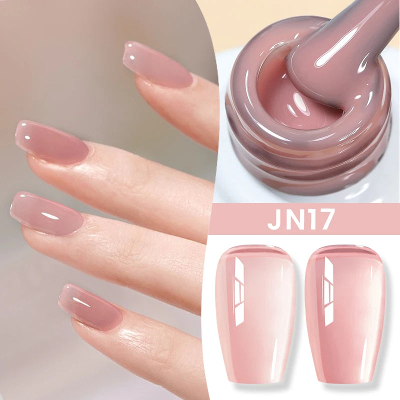 10ml Jelly Nude Gel Nail Polish Autumn Amber Semi Transparent Manicure Soak off UV LED Nails Gel Varnish