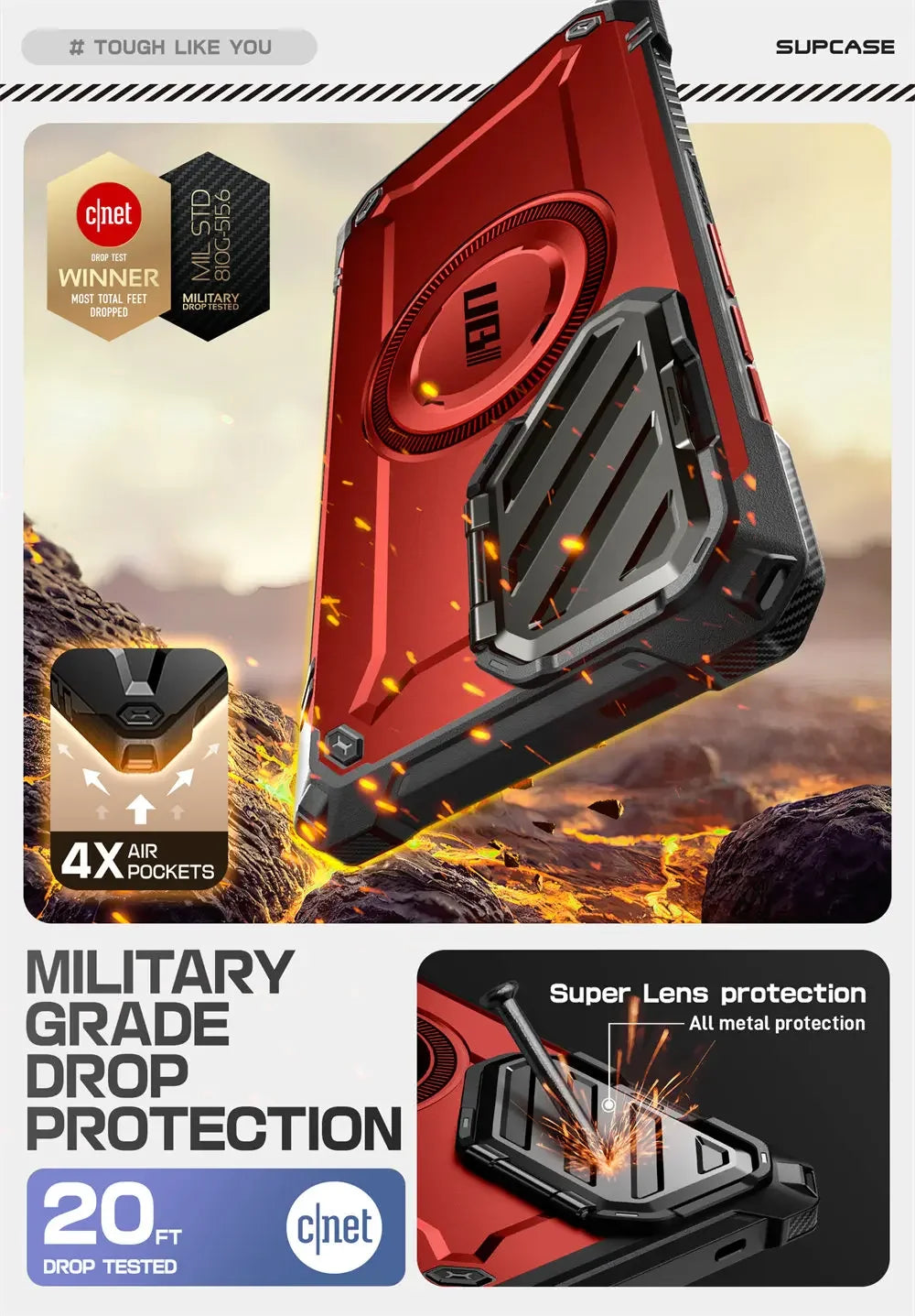 For Samsung Galaxy S25 Ultra Case UB Mag XT Heavy Duty Rugged Strong  Phone Case with Camera Cover Kickstand