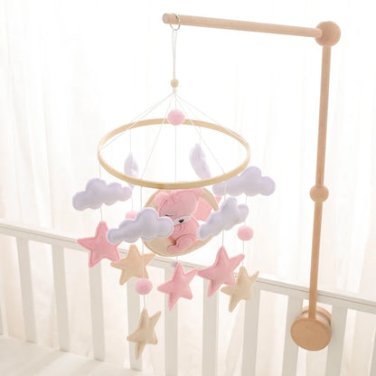 Baby Rattle Toy 0-12 Months Wooden Mobile On The Bed Newborn Music Box Bed Bell Hanging Toys Holder Bracket Infant Crib Boy Toys