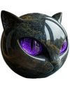 Black Cat Figurine Resin Cat Head Healing Stone Marble Texture Cat Stone Resin Cat Sculpture Ornament Cat Sculpture Craft Decor