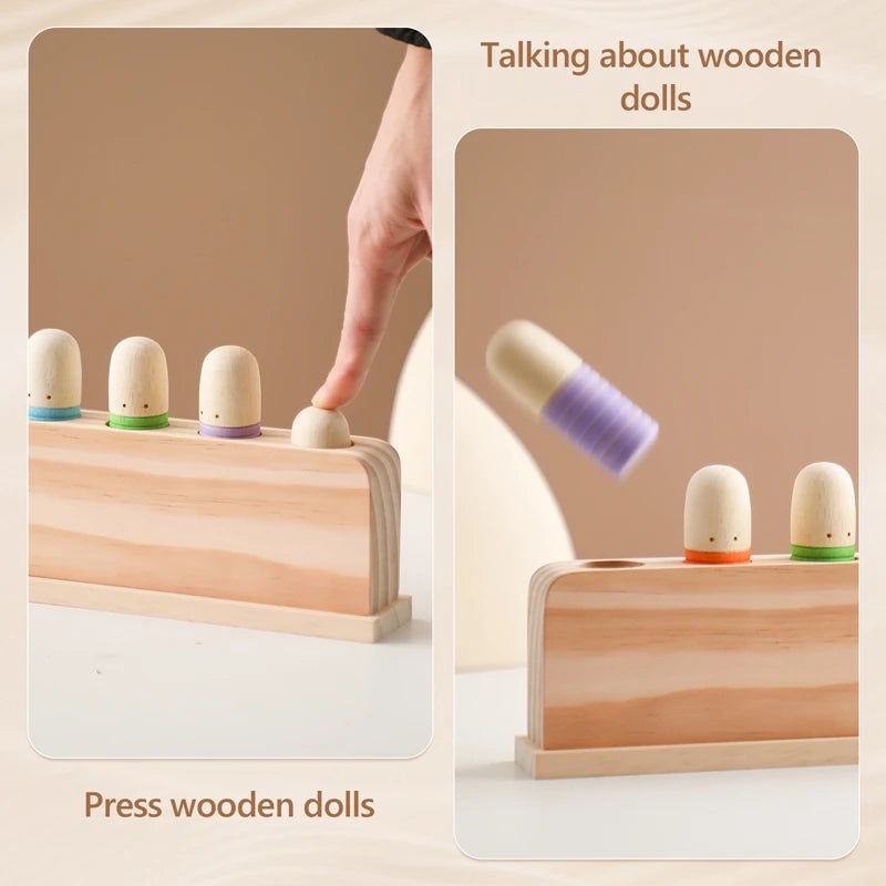 Baby Toys  Wooden Little Man Toy  Color Recognition Toy  Wooden Little Jumping Toy  Hand And Foot Coordination Toy Baby Gifts