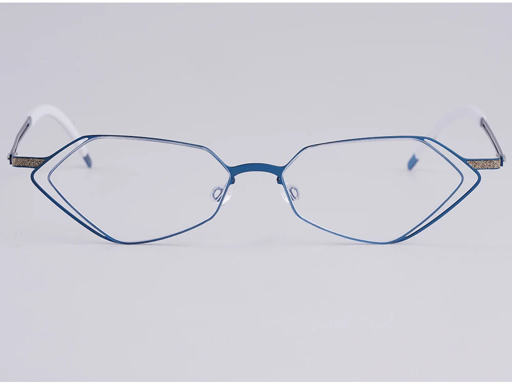 Diamond Shape Titanium Polygon Eyeglasses Frame