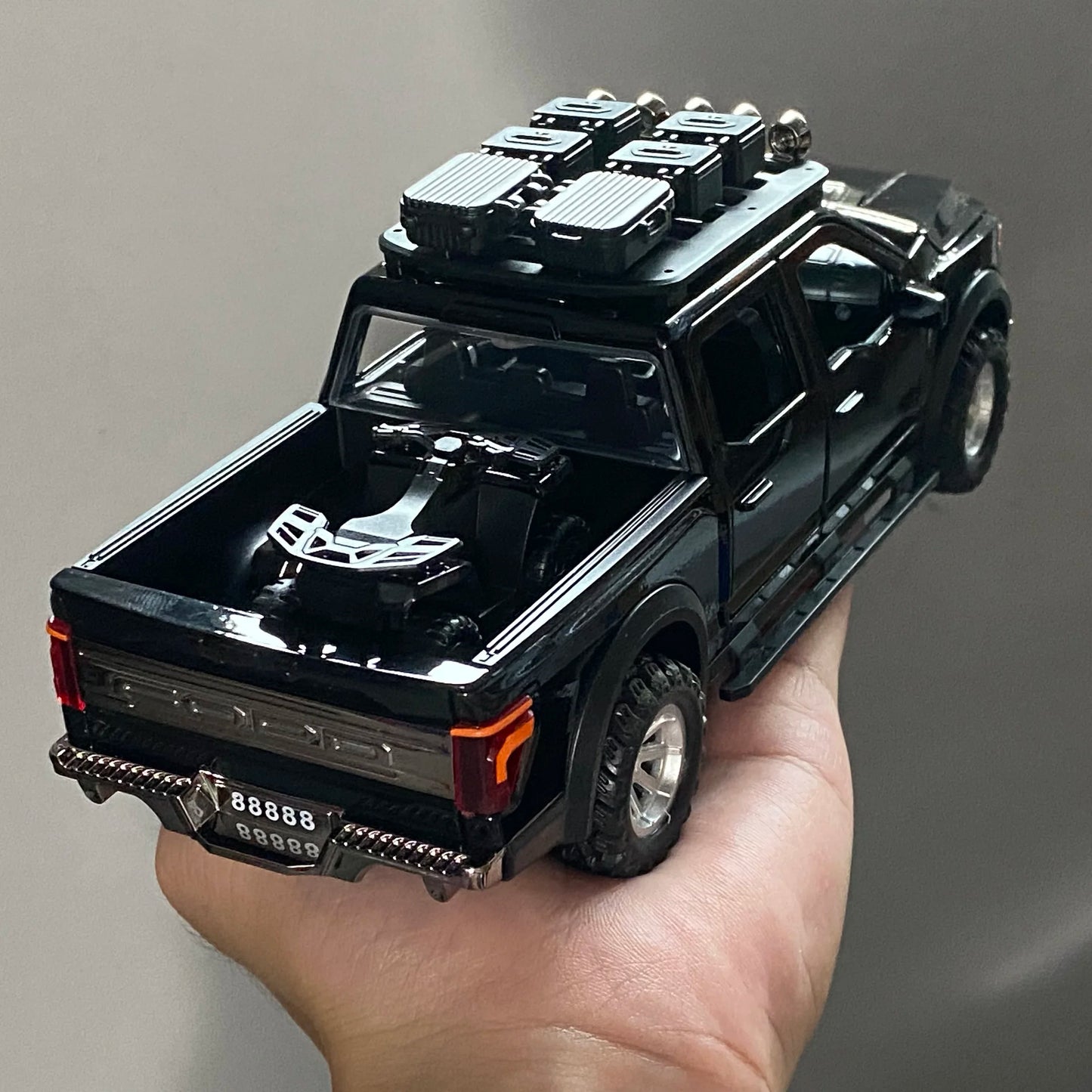 1:24 F150 Off Road Pickup Truck Alloy Diecast Metal Model Sound & Light Pull Back Toy Trendy Display Birthday Present For Friend