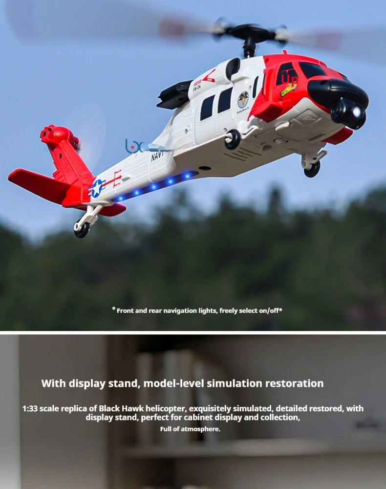 FB06 Black Hawk Remote Control Helicopter 4 Channel Optical Flow Positioning Simulation Model