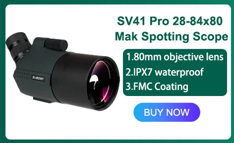SV401 20-60x80 Spotting Scope BK7 Silver + MC Prism IPX6 Waterproof spyglass with Tripod Camping Equipment
