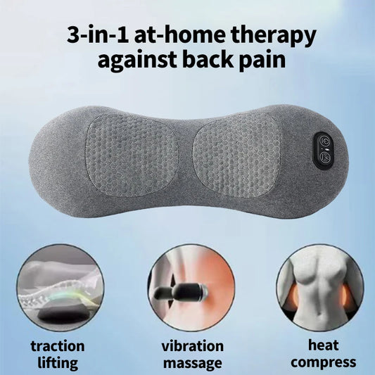 Memory Foam Heated Lumbar Support Massage Pillow