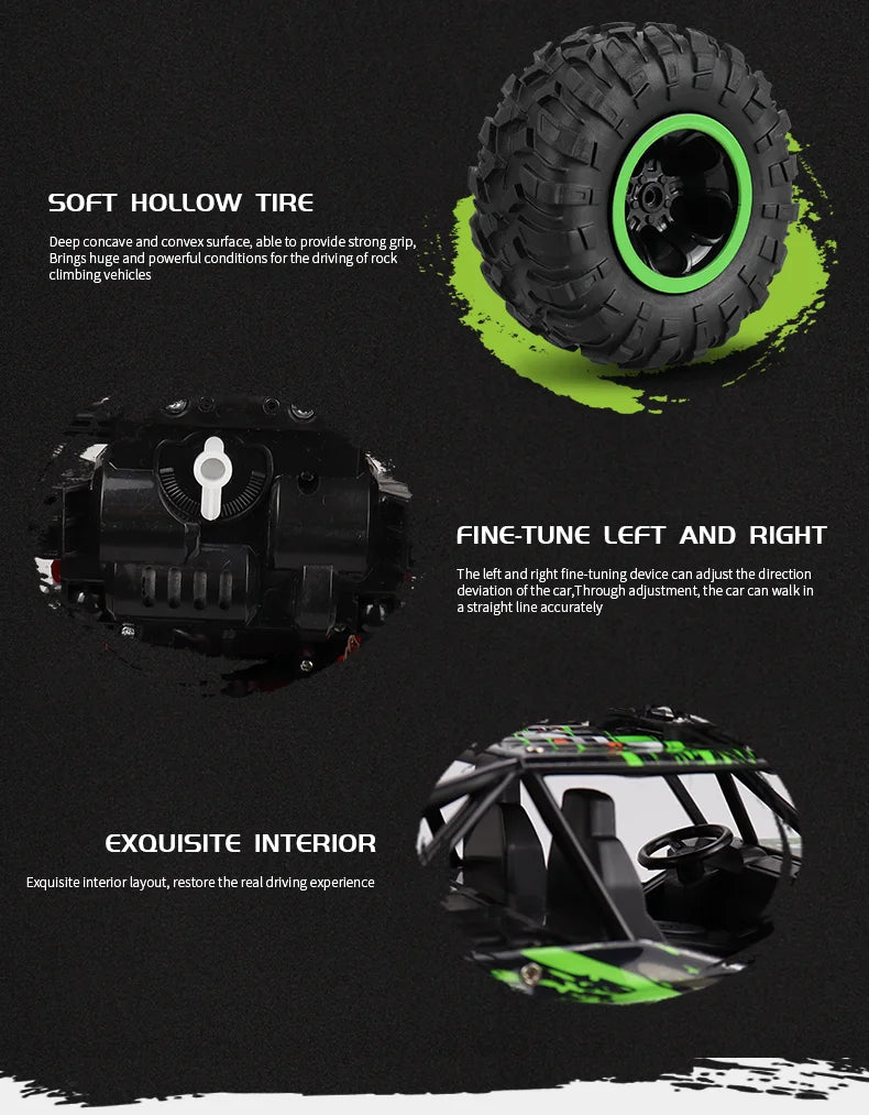 112 Scale Four Wheel Drive RC Monster Truck With LED Lights