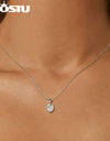 Moissanite Wedding Jewelry Set 925 Sterling Silver Oval Diamond Cut 1 CT Moissanite Engagement Ring Necklace