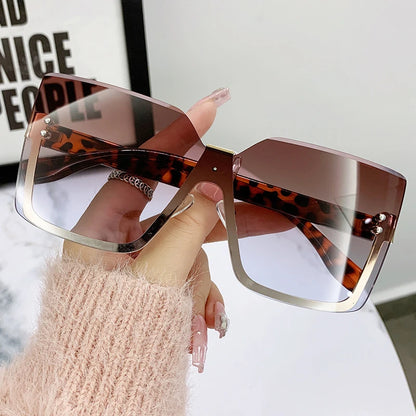 Rimless Sunglasses Women Square Fashion Glasses