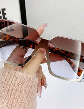 Rimless Sunglasses Women Square Fashion Glasses