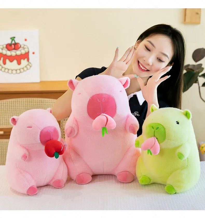 30/40/50cm Kawaii Capybara Plush Toys Fruit Series Big Size Capybara Stuffed Doll Anime Soft Pillow Cute Dolls Kid Birthday Gift