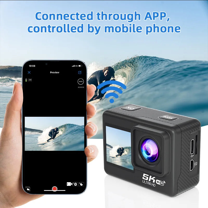 Action Sports Camera 4K Action Cam Pro Touchscreen Helmet Motorbike Helmet Cameras Video Recording Outdoor Waterproof WiFi