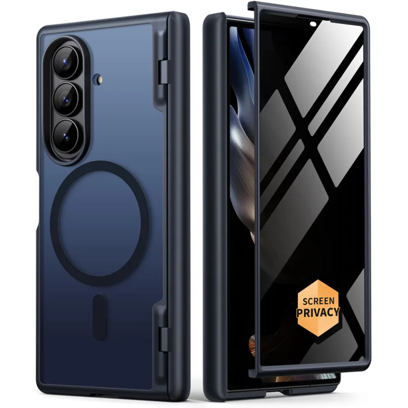 for Z Fold 7 Case with Privacy Screen Protector Full-Body Slim Coverage Hinge Protection Shockproof Phone Cover
