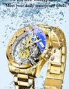 Men Watch Skeleton Quartz Wristwatch Gold Skeleton Retro Man Watch Top Brand Luxury Clock Watches