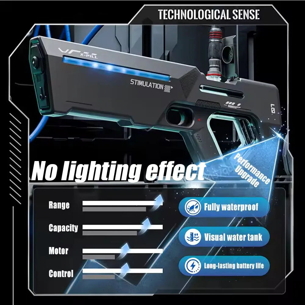 Electric Water Gun with Automatic Water Absorption – Powerful Long-Range Water Blaster for Summer Outdoor Beach Play