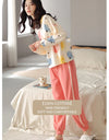 Women’s Cute Lazy Style Cotton Pajama Set – Soft, Loose Long Sleeves & Pants