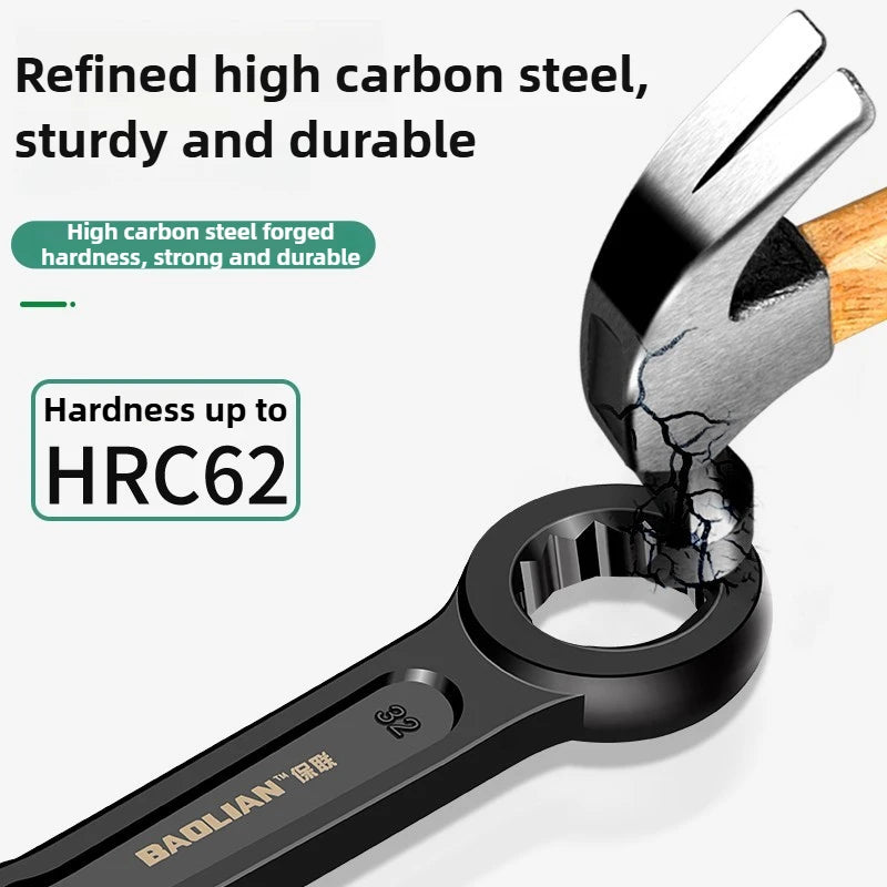 Heavy-duty  Box End Wrench, Single-head Opening Straight Handle Box End Wrench, for Auto Repair 24/30/32/36/41/46/50 Wrench Tool