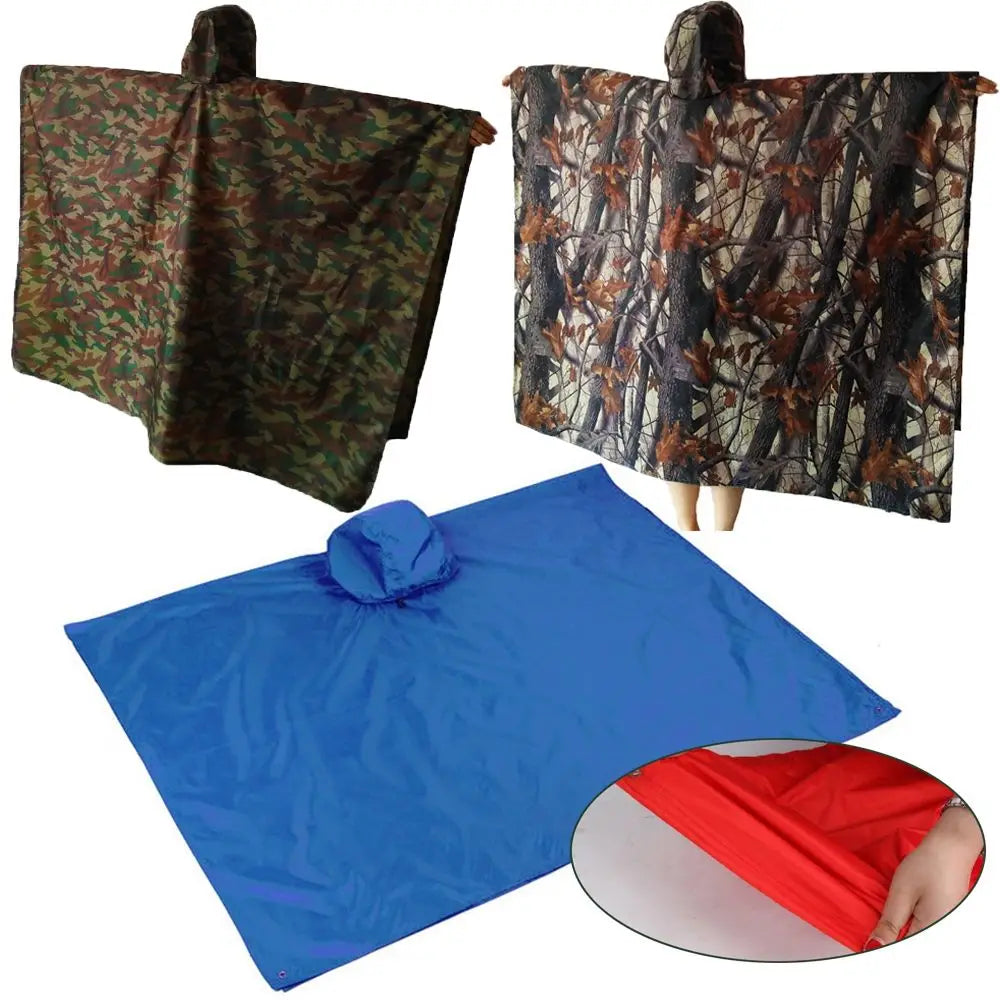 Three in One Waterproof Rain Poncho with Backpack Cover for Hiking and Camping