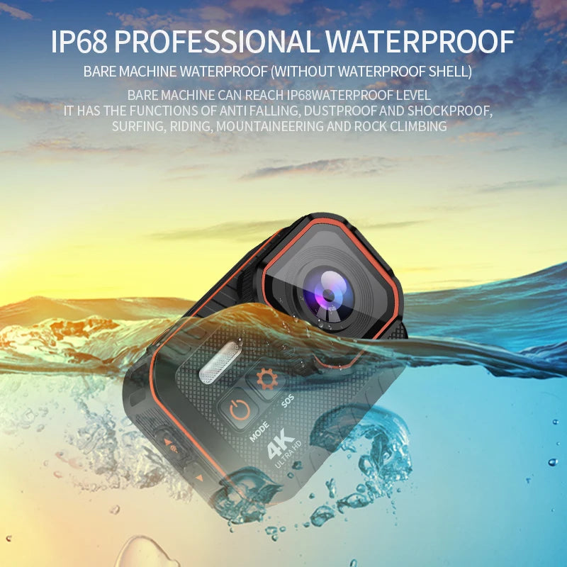 4K 60FPS Mini Action Camera Wifi Outdoor Sport Anti Shake 170° Wide Angle Waterproof Camera Pro Bike Motorcycle Helmet Body Cam