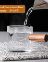 50/75/100/140ml Wood Handle Glass Espresso Measuring Cup Single Mouth Milk Jug Coffee Supplies Clear Kitchen Measure Mug