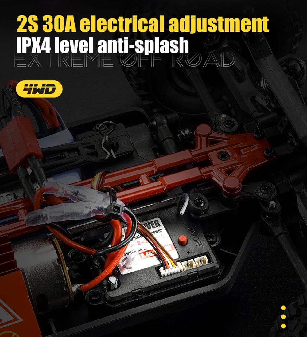 50KM/H 4WD RC Car With LED Remote Control Off-road Cars High Speed Drift Monster Truck for s vs Wltoys 144001 Toys