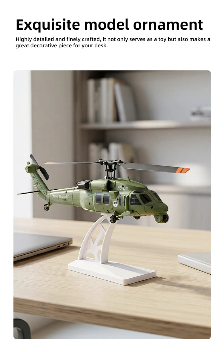 Remote Control Single Rotor Military Helicopter With Optical Flow Positioning